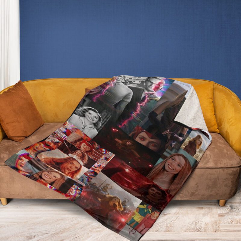Scarlet Witch Fan Gift Wanda Maximoff Marvel Comics Comfy Sofa Throw Blanket Gift 2