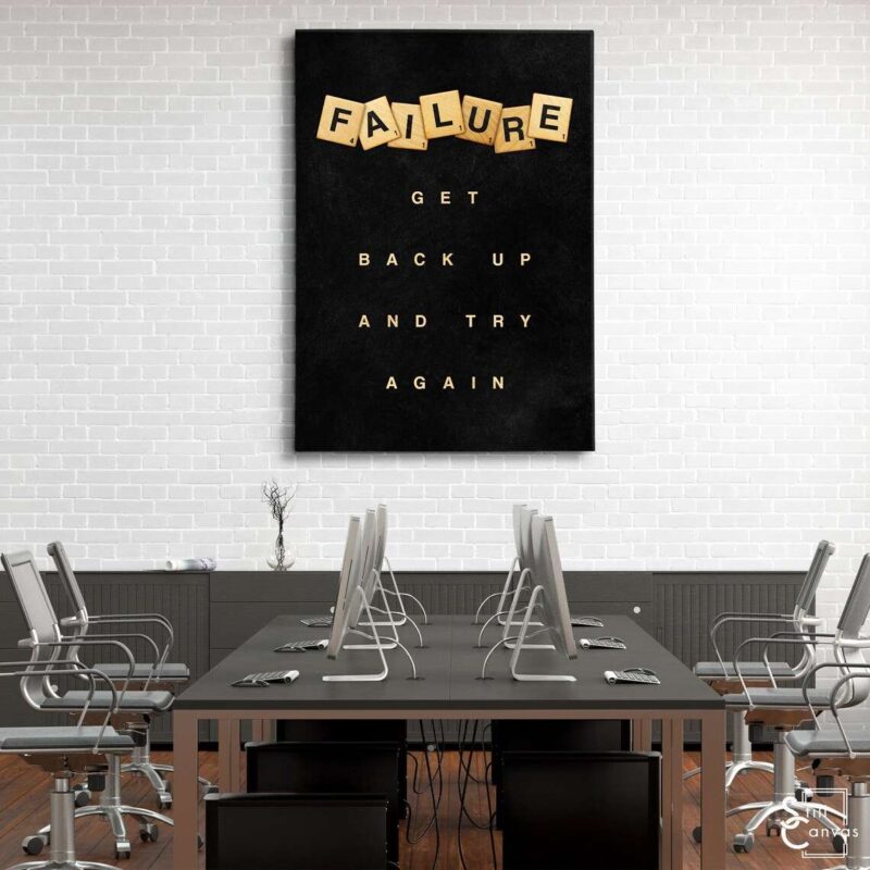 Scrabble Canvas Art Failure Definition Pieces Quote Inspirational Framed Canvas Wall Art Poster Print 3