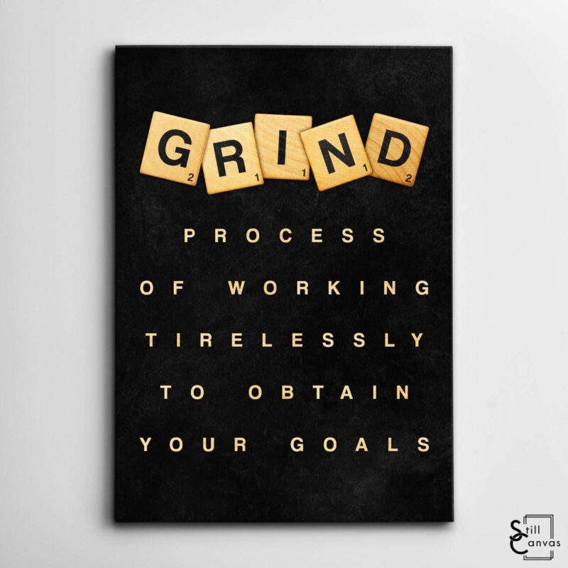 Scrabble Canvas Art Grind Definition Pieces Quote Inspirational Framed Canvas Wall Art Poster Print 2