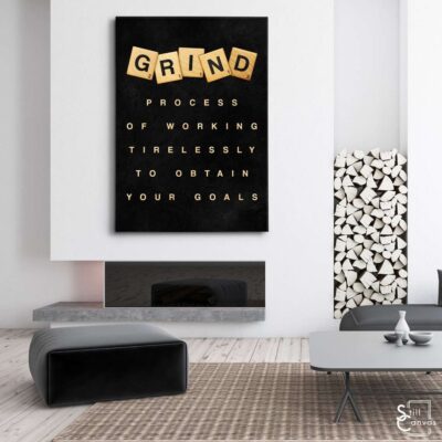 Scrabble Canvas Art - "Grind" Definition Pieces Quote Inspirational Framed Canvas Wall Art Poster Print 3 Scrabble Canvas Art Grind Definition Pieces Quote Inspirational Framed Canvas Wall Art Poster Print 3