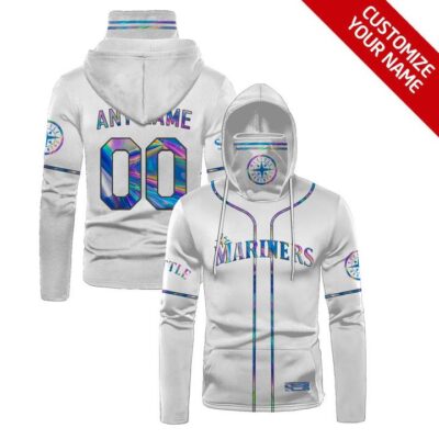 Seattle Mariners #00 3D Personalized White Jersey Style Custom Number Name For Mariners Fans Gaiter Hoodie GH0456