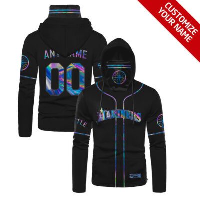 Seattle Mariners Mlb Baseball Team Black Personalized Number Name Jersey Style Gift For Mariners Fans Gaiter Hoodie GH0806