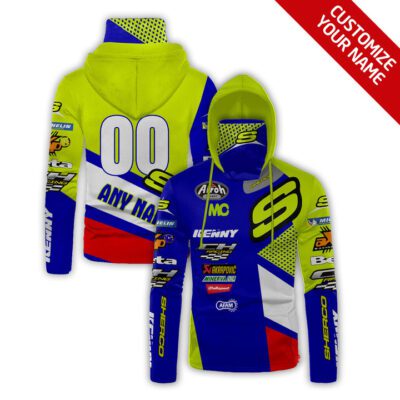 Sherco Racing Factory Personalized Number Name Green And Blue Gift For Sherco Racing Team Fans Gaiter Hoodie GH0817
