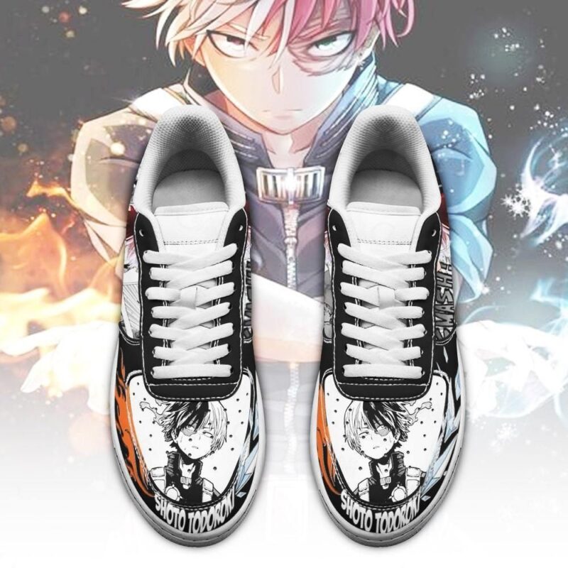 Shoto Todoroki Air Shoes Custom My Hero Academia Anime Shoes For Fan Air Force 1 Sneakers 1