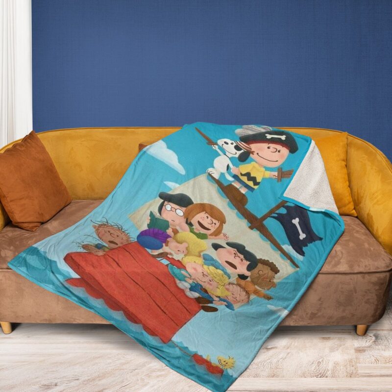 Snoopy Peanuts Friends One Piece Fan Gift Snoopy Peanuts Friends Gift For Fan Comfy Sofa Throw Blanket Gift 2