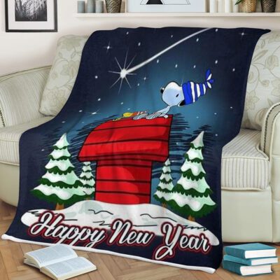 Snoopy The Peanuts Fan Gift, Snoopy and Woodstock Happy New Year Gift, Snoopy And Woodstock Comfy Sofa Throw Blanket Gift 1 Snoopy and Woodstock Happy New Year Gift