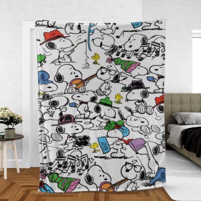Snoopy Woodstock Peanuts Fan Gift, Snoopy Woodstock Peanuts Gift, Snoopy Woodstock Peanuts Comfy Sofa Throw Blanket Gift 1 Snoopy Woodstock Peanuts Gift