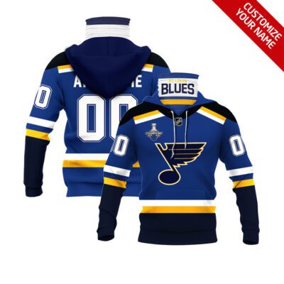 St. Louis Blues Nhl Ice Hockey Team Logo Blue Jersey Style Custom Number Name For Blues Fans Gaiter Hoodie GH0332