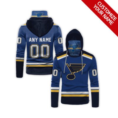 St. Louis Blues Nhl Ice Hockey Team Logo Blue Jersey Style Custom Number Name For Blues Fans Gaiter Hoodie GH0515