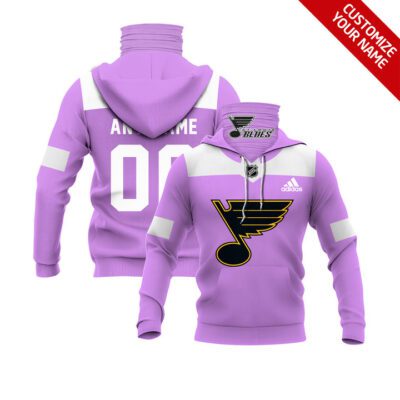 St. Louis Blues Nhl Ice Hockey Team Logo Purple Jersey Style Custom Number Name For Blues Fans Gaiter Hoodie GH0530