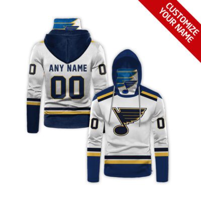 St. Louis Blues Nhl Ice Hockey Team Logo White Jersey Style Custom Number Name For Blues Fans Gaiter Hoodie GH0434