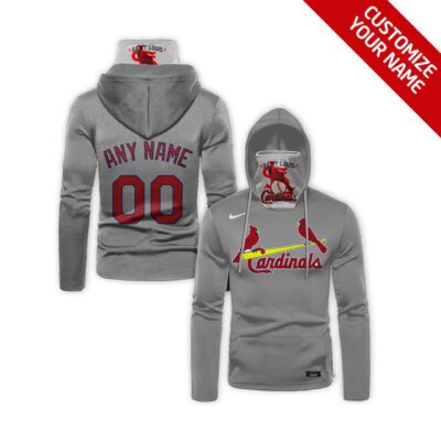 St. Louis Cardinals #00 3D Personalized Silver Jersey Style Custom Number Name For Cardinals Fans Gaiter Hoodie GH0607