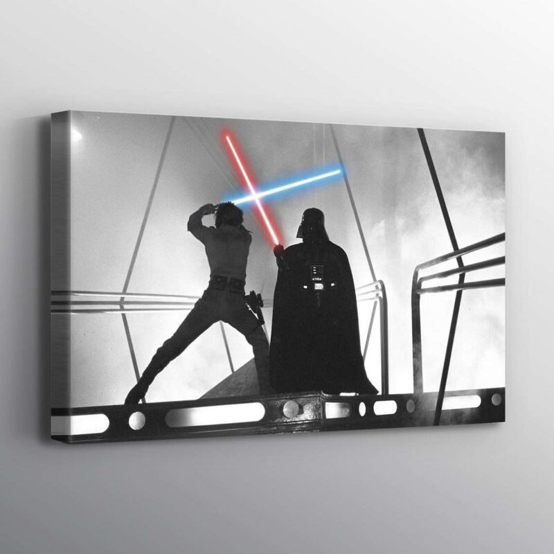Star Wars Darth Vader Luke Skywalker Fight Canvas Print Wall Art 1