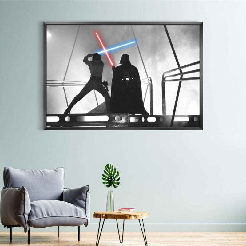 Star Wars Darth Vader Luke Skywalker Fight Canvas Print Wall Art 2