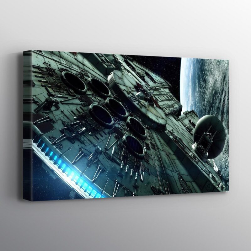 Star Wars Millenium Falcon Movie Planet Print Wall Art Canvas 1