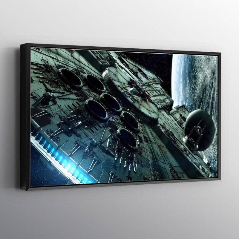 Star Wars Millenium Falcon Movie Planet Print Wall Art Canvas