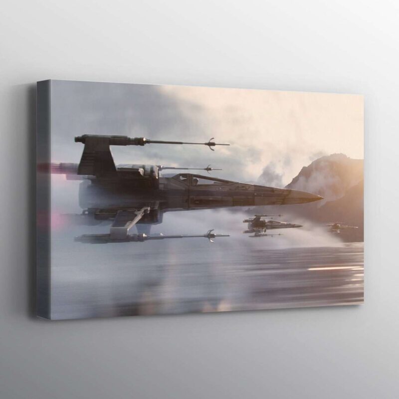 Star Wars X Wing Over Water Print Wall Art Canvas 1