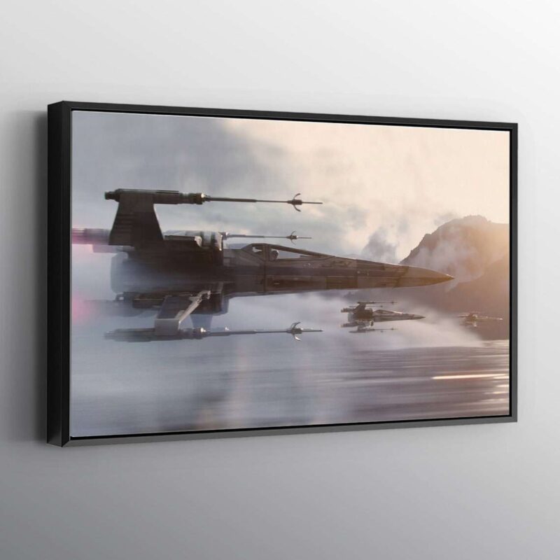 Star Wars X Wing Over Water Print Wall Art Canvas