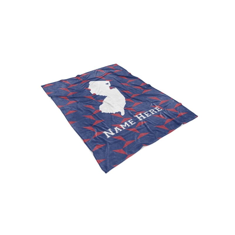 State Pride Series East Rutherford New Jersey New York Personalized Custom Fleece or Sherpa Blankets with Your Family Name Football Edition 1