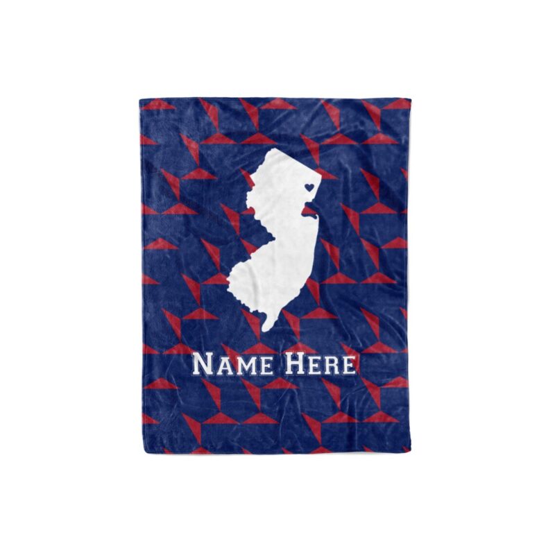 State Pride Series East Rutherford New Jersey New York Personalized Custom Fleece or Sherpa Blankets with Your Family Name Football Edition 3