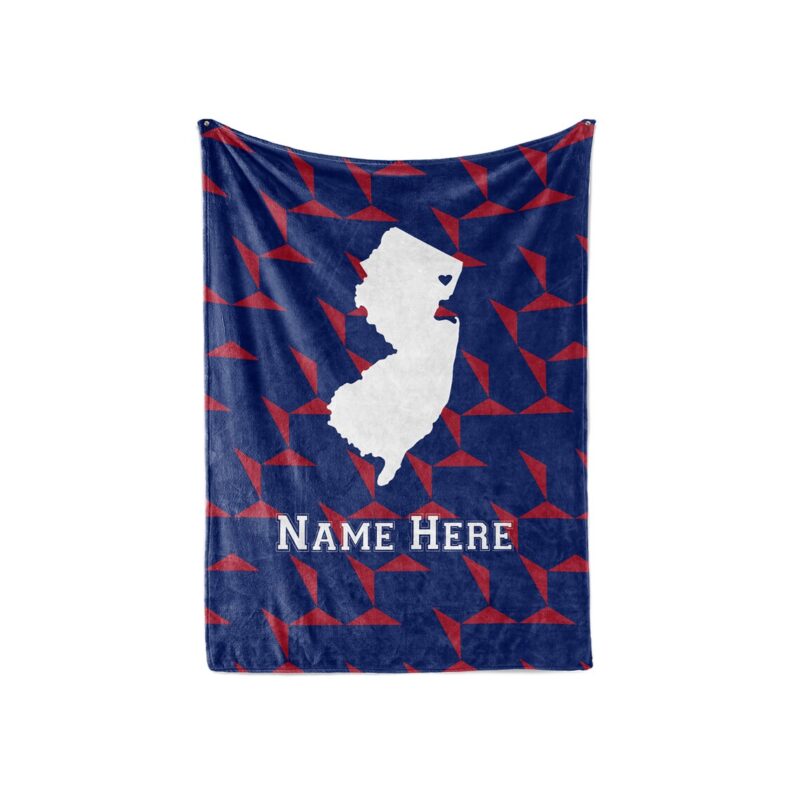 State Pride Series East Rutherford New Jersey New York -Personalized Custom Fleece or Sherpa Blankets with Your Family Name Football Edition