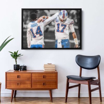 Stefon Diggs &amp; Allen Canvas, Buffalo Bills, American Football Players, Wall Art Decor, American Football