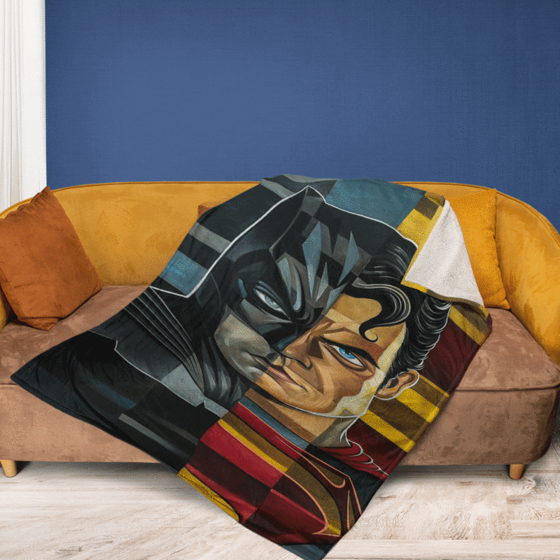 Super Man And Bat Man DC Comics 6969 Christmas GiftSuper Man And Bat Man Gift For Fan Comfy Sofa Throw Blanket Gift 2