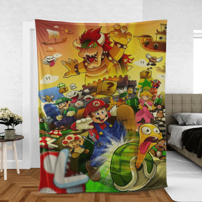 Super Mario Games Lucky A99, Super Mario Gift For Fan Comfy Sofa Throw Blanket Gift