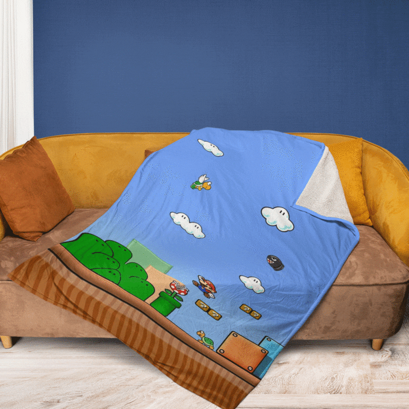 Super Mario Games Lucky Christmas 123 Super Mario Gift For Fan Comfy Sofa Throw Blanket Gift 2