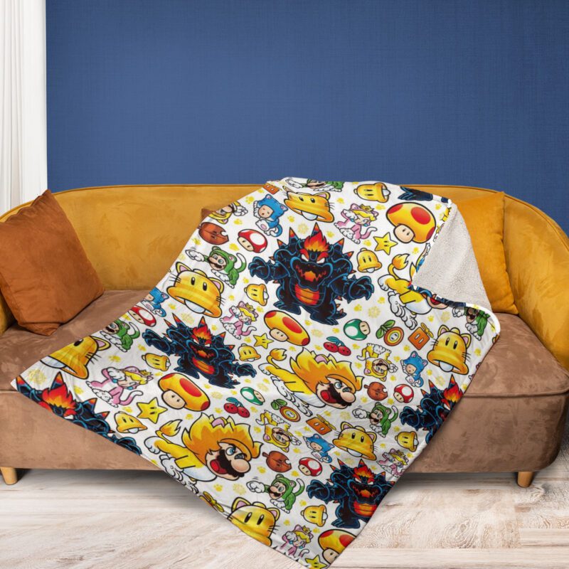 Super Mario Nintendo 10 Fan Gift Super Mario Nintendo Gift For Fan Comfy Sofa Throw Blanket Gift 2