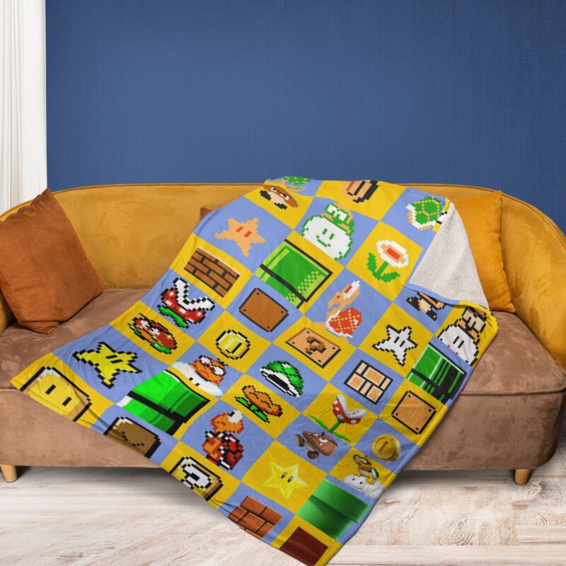 Super Mario Nintendo 11 Fan Gift Super Mario Nintendo Gift For Fan Comfy Sofa Throw Blanket Gift 2