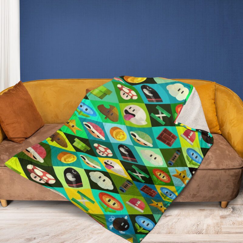 Super Mario Nintendo 12 Fan Gift Super Mario Nintendo Gift For Fan Comfy Sofa Throw Blanket Gift 2