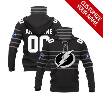 Tampa Bay Lightning #00 Nhl Team All Star Black Jersey Style Custom Number Name For Tampa Bay Lightning Fans Gaiter Hoodie GH0609