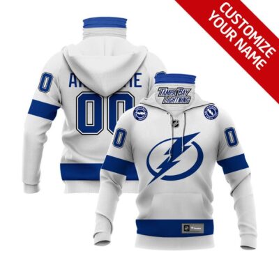 Tampa Bay Lightning #00 Nhl Team White Jersey Style Custom Number Name For Tampa Bay Lightning Fans Gaiter Hoodie GH0538
