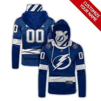 Tampa Bay Lightning Nhl Ice Hockey Team Logo Blue Jersey Style Custom Number Name For Lightning Fans Gaiter Hoodie GH0581