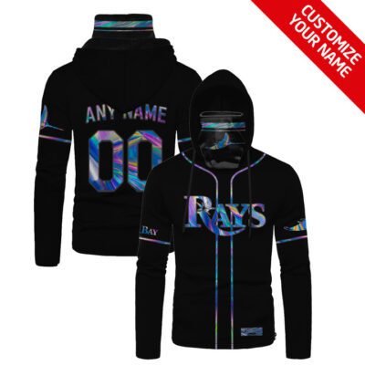 Tampa Bay Rays #00 3D Personalized Black Jersey Style Custom Number Name For Rays Fans Gaiter Hoodie GH0741