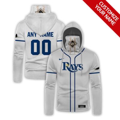 Tampa Bay Rays #00 Mlb Team White Jersey Style Custom Number Name For Tampa Bay Rays Fans Gaiter Hoodie GH0957