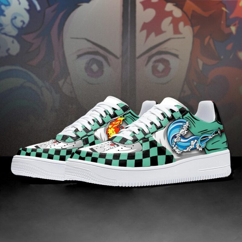 Tanjiro Air Force 1 Sneakers Water and Sun Custom Demon Slayer Anime Shoes 2