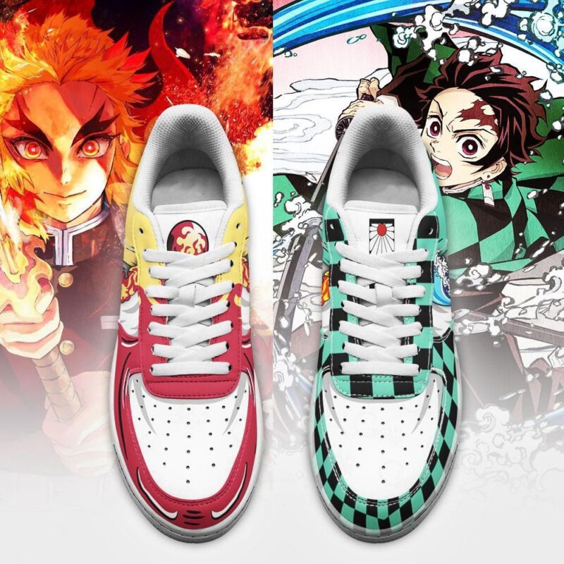 Tanjiro and Rengoku Air Force 1 Sneakers Custom Skills Demon Slayer Anime Shoes 1