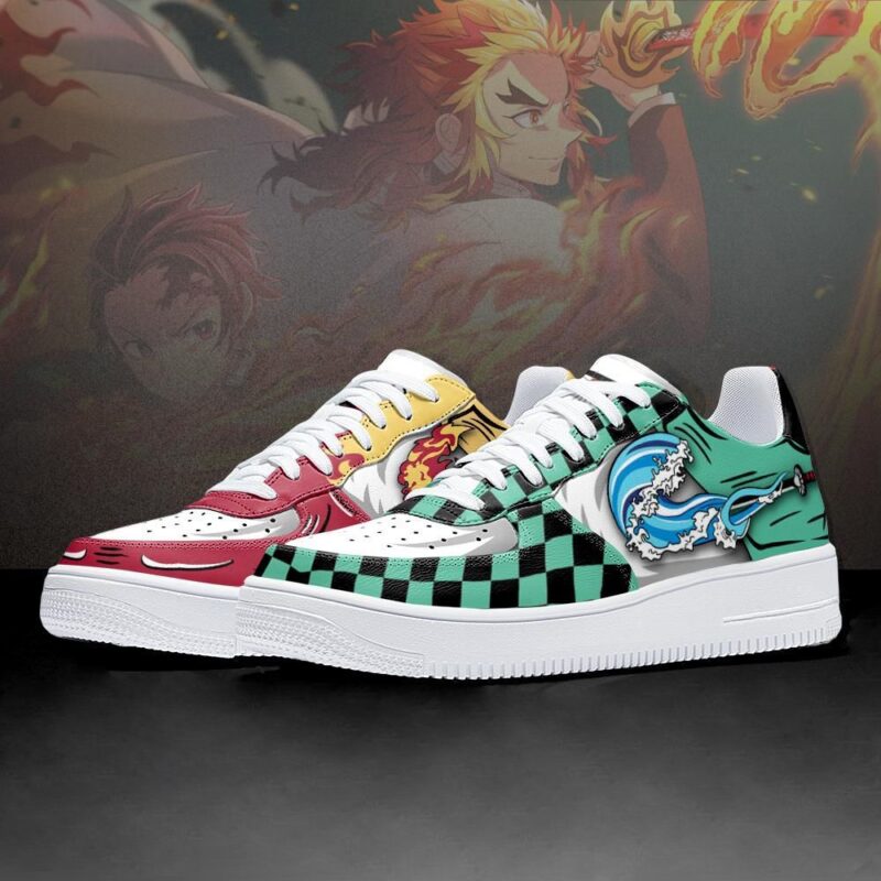 Tanjiro and Rengoku Air Force 1 Sneakers Custom Skills Demon Slayer Anime Shoes 2