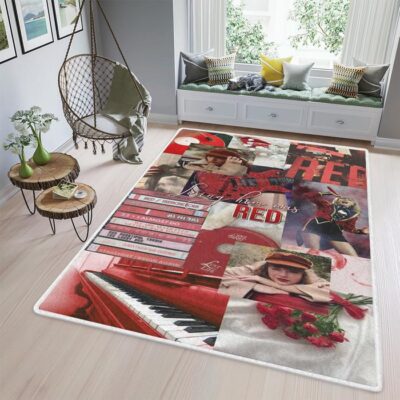 Taylor Swift Area Rug Living Room, Taylor Swift, Taylor Swift Red Album Collage Gift For Fan Rug Floor Decor