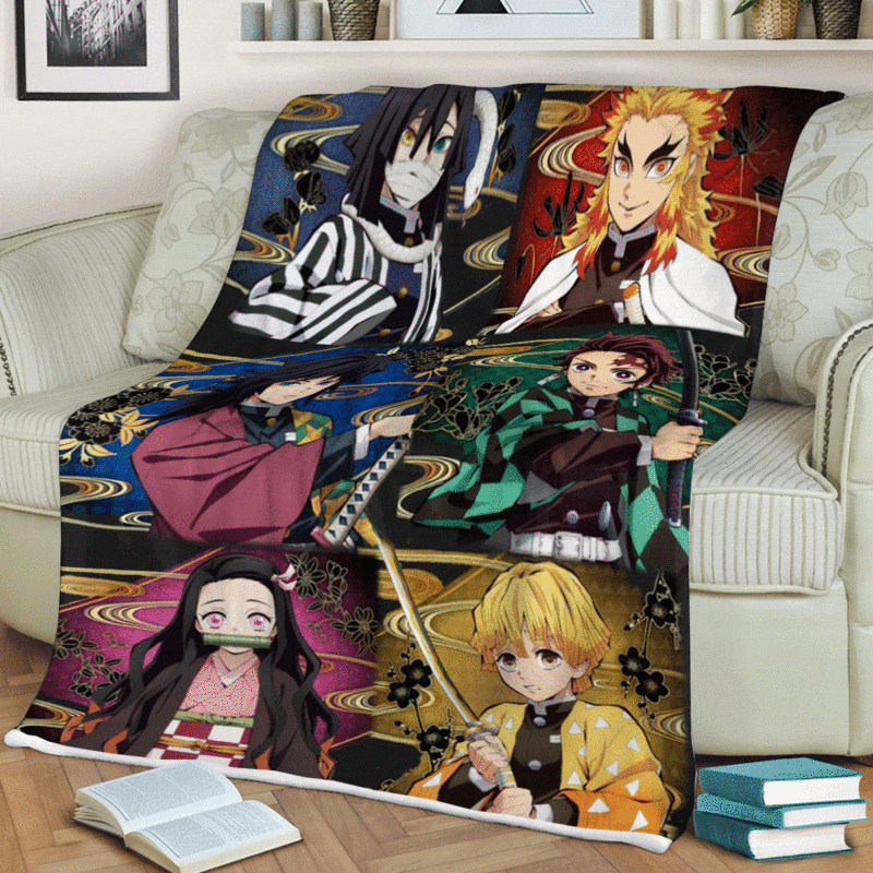 Teams Demon Slayer Kimetsu no Yaiba Wiki Anime Gift Lover Comfy Sofa Throw Blanket Gift 1