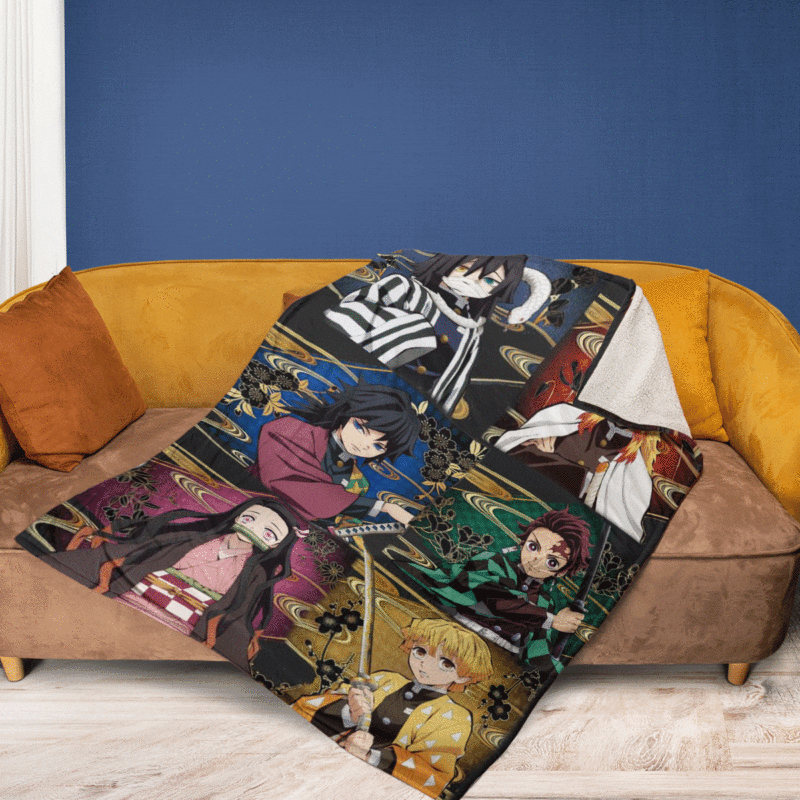 Teams Demon Slayer Kimetsu no Yaiba Wiki Anime Gift Lover Comfy Sofa Throw Blanket Gift 2