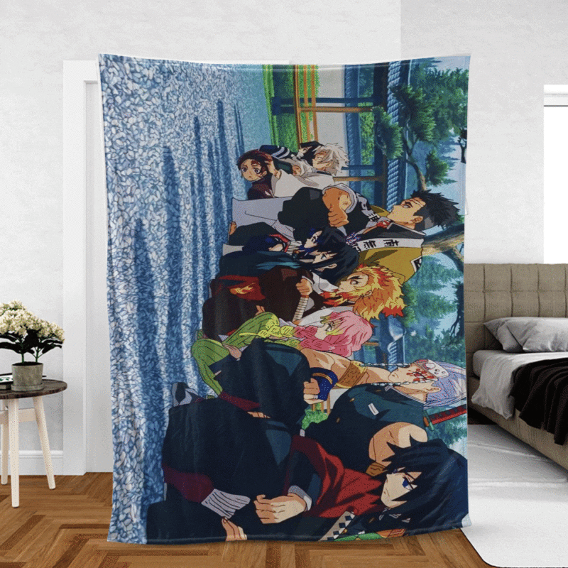 Teams Demon Slayer Kimetsu no Yaiba Wiki Run Anime Gift Lover Comfy Sofa Throw Blanket Gift 1