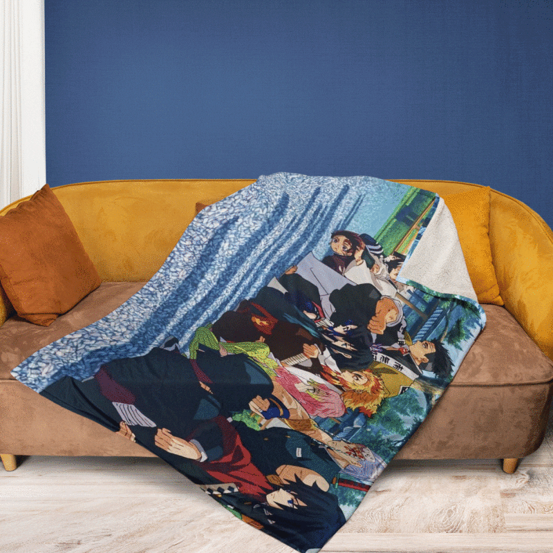 Teams Demon Slayer Kimetsu no Yaiba Wiki Run Anime Gift Lover Comfy Sofa Throw Blanket Gift 2