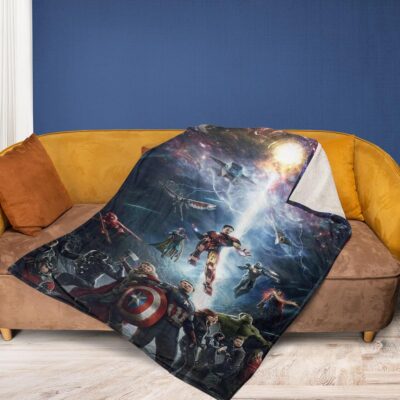 The Avenger Marvel Gift The Avenger Marvel Captain America Hulk Thor Gift For Fan Comfy Sofa Throw Blanket Gift 2