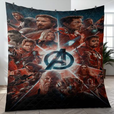 The Avengers Blanket, Christmas Gift, Avengers Logo And All Signed Super Hero Movie TV Comfy Sofa Throw Blanket Gift 1 Christmas Gift