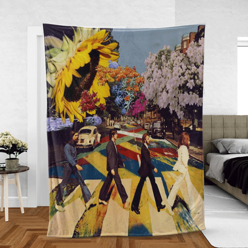 The Beatles Band Abbey Road Thanks You For The Memories Christmas Gift Comfy Sofa Throw Blanket Gift 1