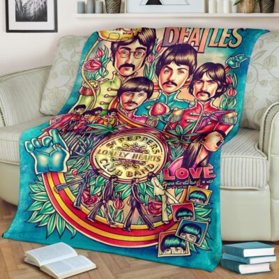 The Beatles Band Fleece Blanket, The Beatles Gift Lover Comfy Sofa Throw Blanket 2