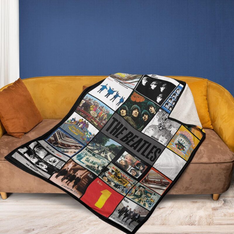 The Beatles Music Band Gift The Beatles Music Band Album Collage Gift For Fan Comfy Sofa Throw Blanket Gift 2